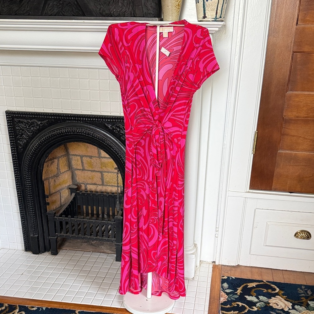 MICHAEL Michael Kors Red and Pink Swirl Dress worn maybe twice